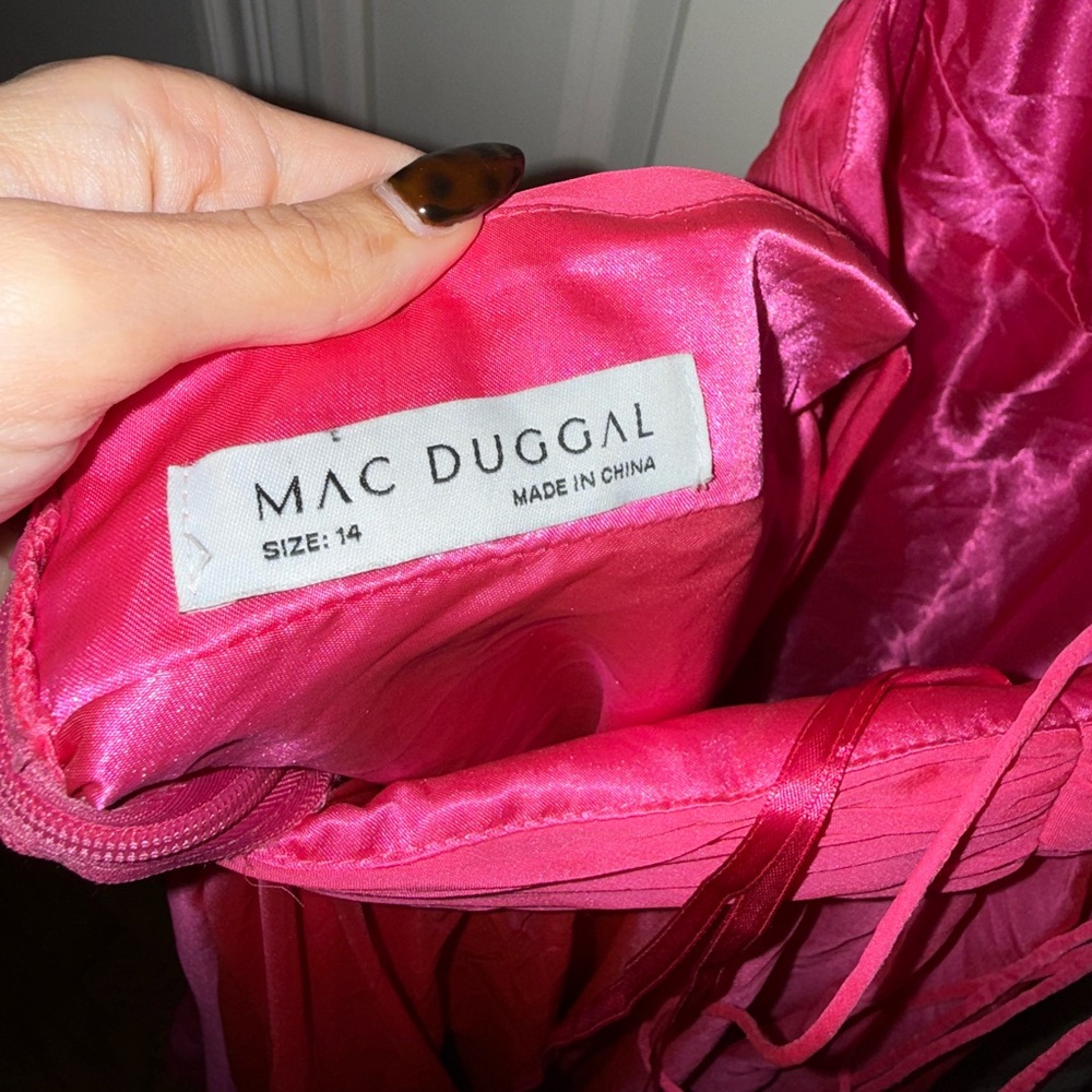MAC DUGGAL HOT PINK RUFFLE DRESS - Picture 10 of 10